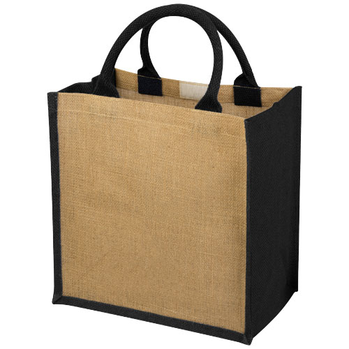 PF Chennai Jute-Geschenktasche natur,schwarz