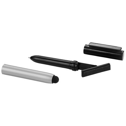 PF Robo Stylus-Kugelschreiber mit Bildschirmreiniger silber,schwarz
