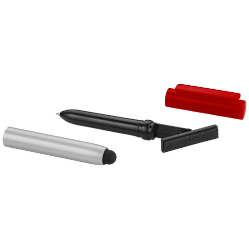 PF Robo Stylus-Kugelschreiber mit Bildschirmreiniger silber,rot
