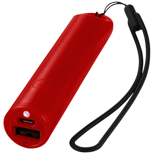 PF Beam Powerbank mit Schlüsselband und Licht 2200 mAh rot