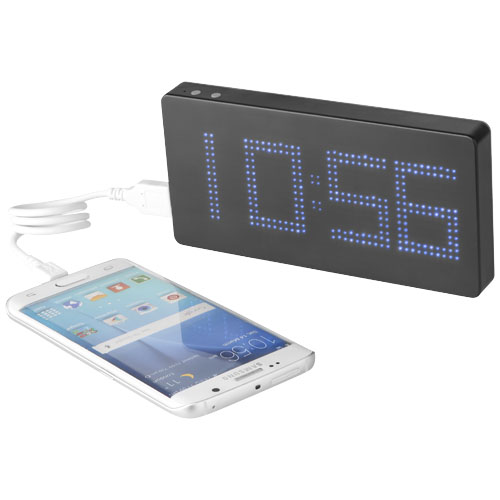 PF PB 8000 LED Display Powerbank mit Uhr schwarz,grau