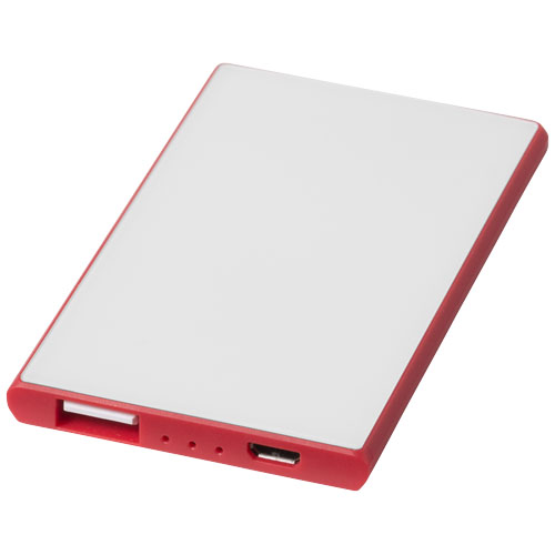 PF Slim Powerbank 2000 mAh in Kreditkartengröße weiss,rot