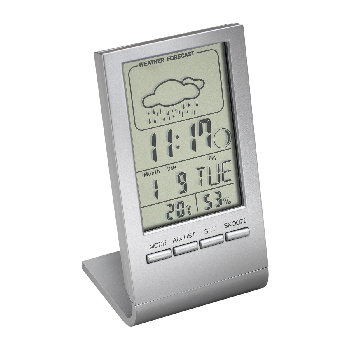LM Alarmuhr mit Thermometer REFLECTS-DRANFIELD silber