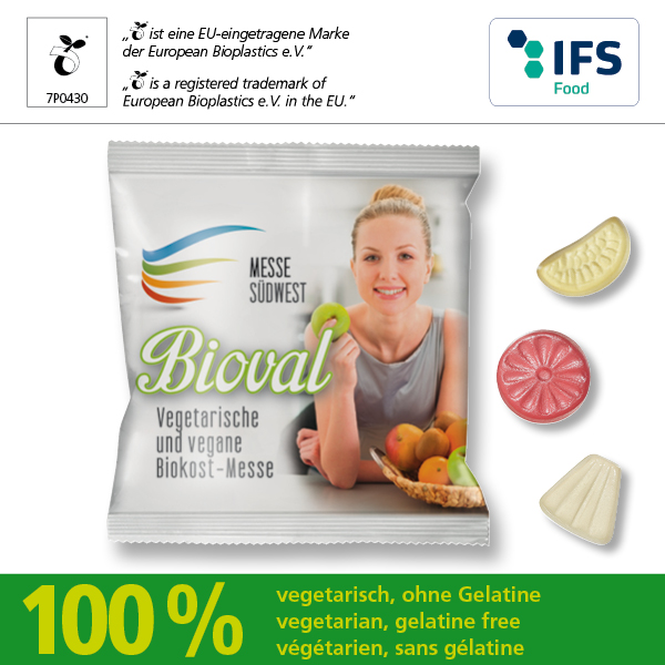 KALFANY Exotic-Veggi-Fruechtchen mit kompostierbarem Werbetuetchen