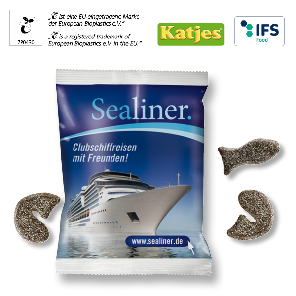 KALFANY Katjes Salzige Heringe mit kompostierbarem Werbetuetchen