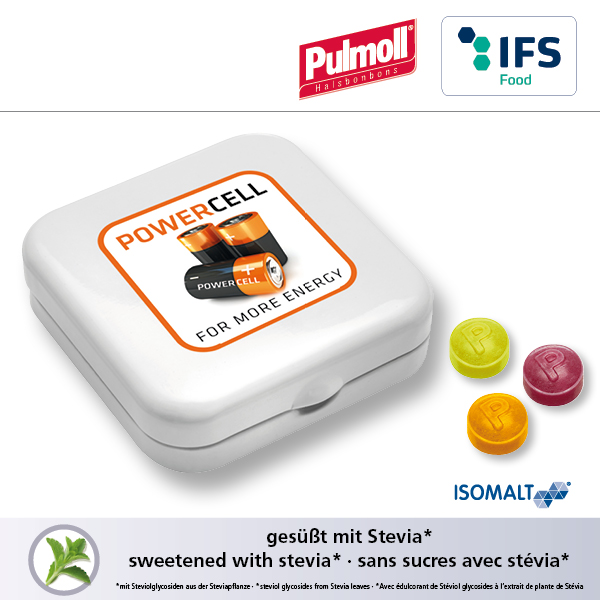 KALFANY Quadro-Dose mit Pulmoll Halsbonbons