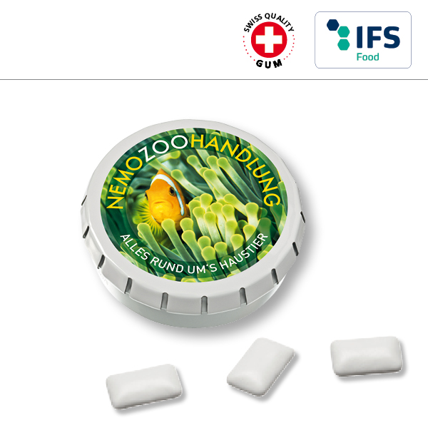 KALFANY SUPER-MINI-Drueck-mich-Dose mit Kaugummi-Dragees