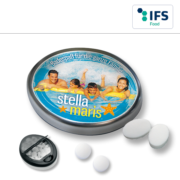 KALFANY Snap-Master-Dose mit Pfefferminzpastillen