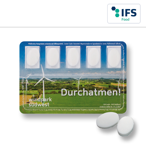 KALFANY Smart Card mit Pfefferminzpastillen
