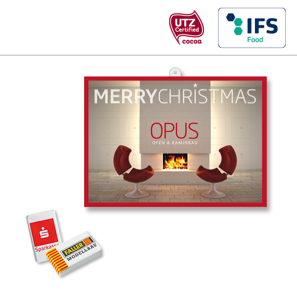 KALFANY Wunsch-Adventskalender BUSINESS mit Alpenmilchschokoladen-Naps von Kraft Foods/Mondelez Int.