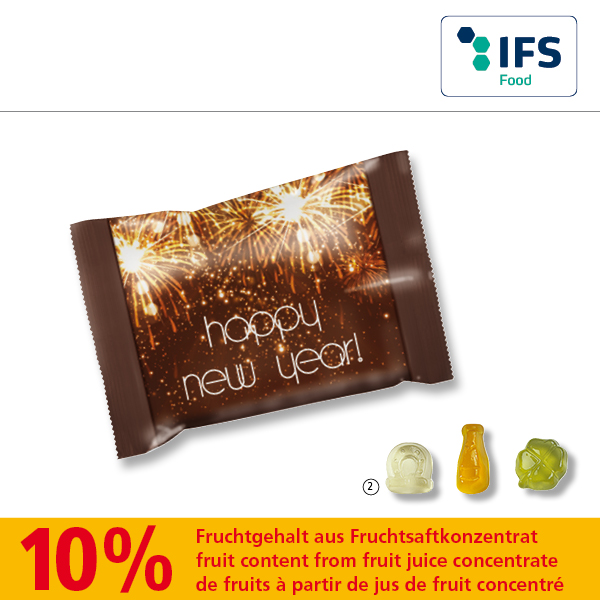 KALFANY Fruchtgummi Standardformen Silvester mit Standardmotiv 