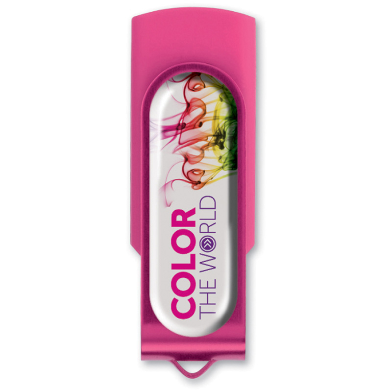 TOPPOINT USB 4GB Flash drive Twister mit Doming Rosa