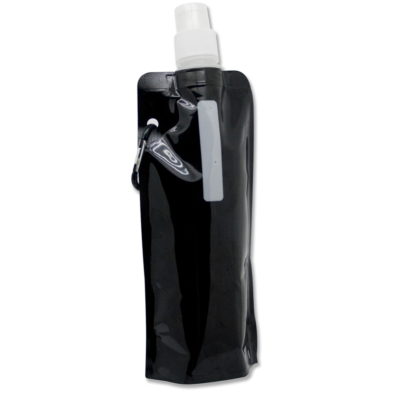 TOPPOINT Trinkflasche mit Karabinerhaken Transparent Schwarz