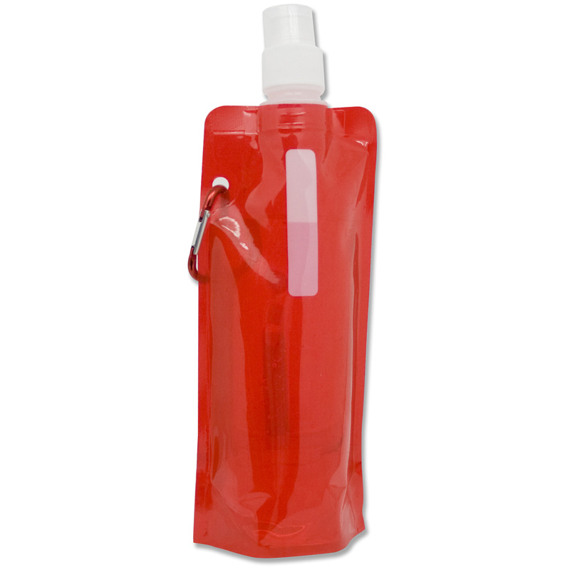 TOPPOINT Trinkflasche mit Karabinerhaken Transparent Rot