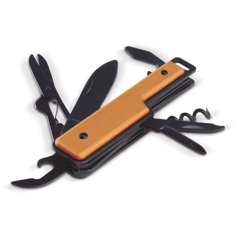 TOPPOINT Freizeit Taschenmesser mit 7 Funktionen Orange