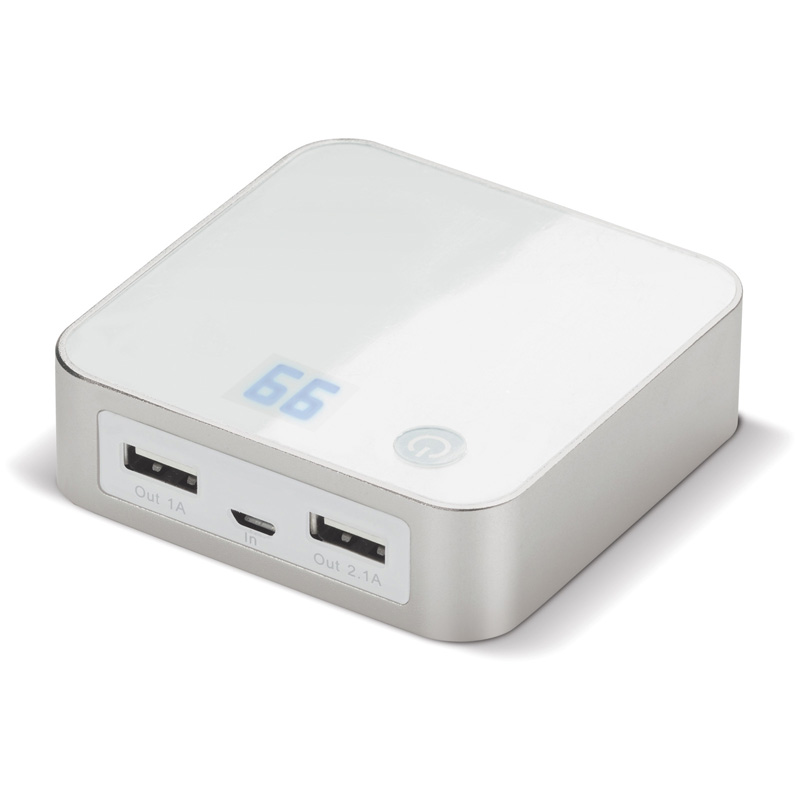 TOPPOINT Powerbank 6000mAh Quadratisch Weiss / Silber