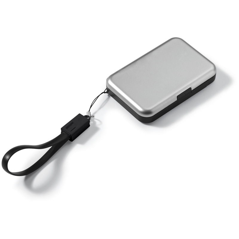 TOPPOINT Kartenhalter Powerbank Silber / Schwarz