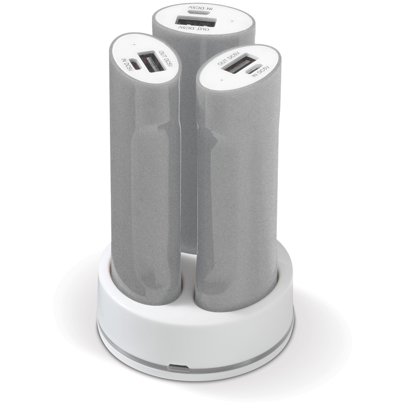 TOPPOINT Powerbank Familien Set Silber / Weiss