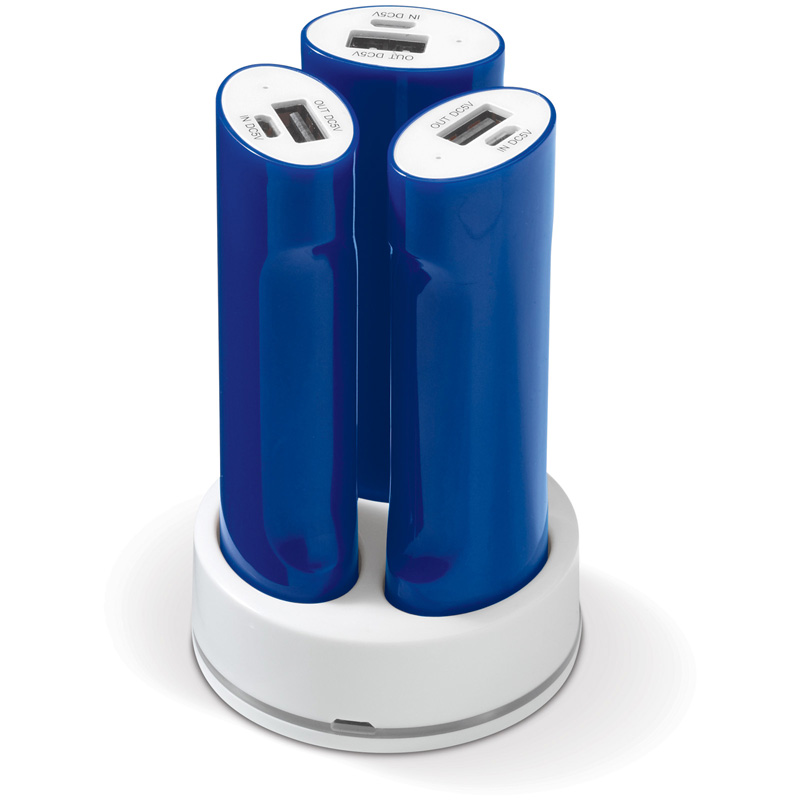 TOPPOINT Powerbank Familien Set Blau / Weiss