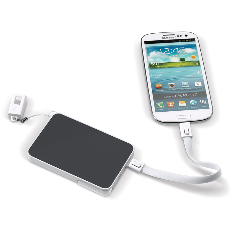 TOPPOINT Powerbank 3 in 1 Stylus Weiss / Schwarz