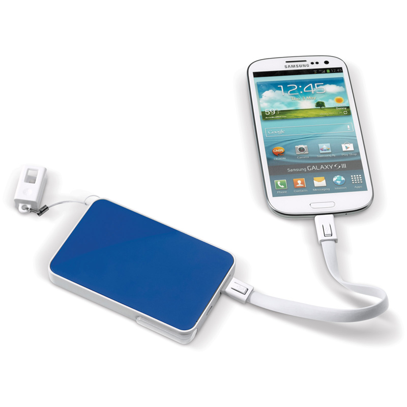 TOPPOINT Powerbank 3 in 1 Stylus Weiss / Dunkelblau