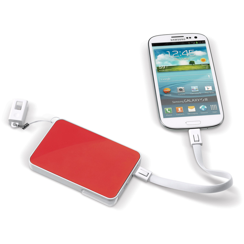 TOPPOINT Powerbank 3 in 1 Stylus Weiss / Rot