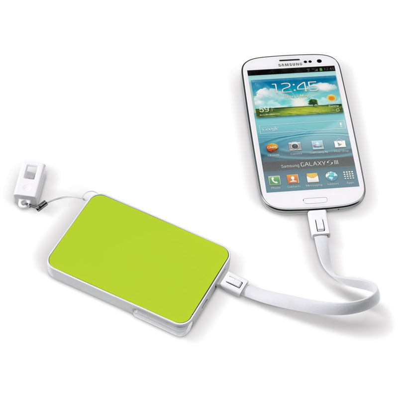 TOPPOINT Powerbank 3 in 1 Stylus Weiss / Hellgrün