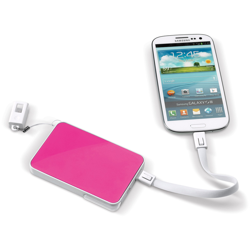 TOPPOINT Powerbank 3 in 1 Stylus Weiss / Rosé