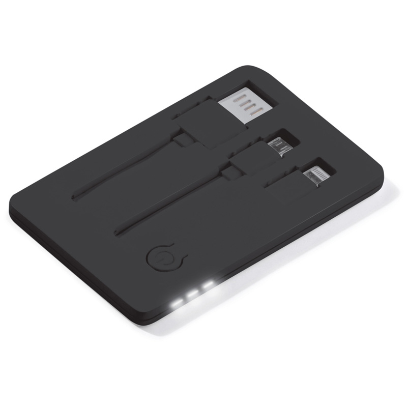 TOPPOINT USB Karte mit Taschenlampe Schwarz