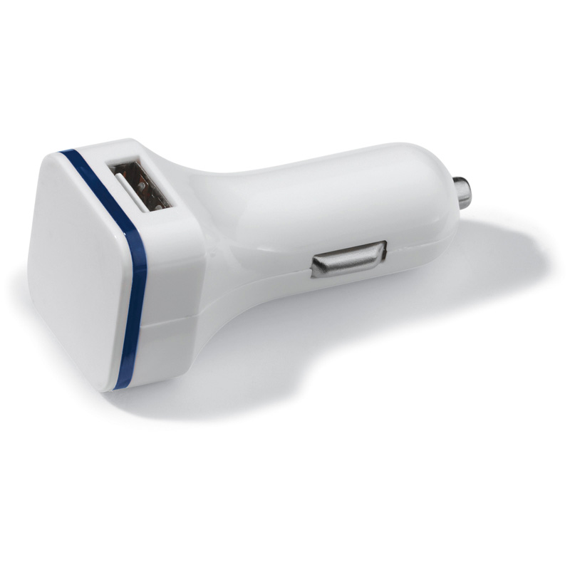 TOPPOINT USB Auto Ladegerät viereckig Weiss / Blau