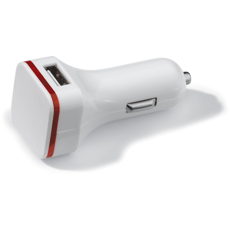 TOPPOINT USB Auto Ladegerät viereckig Weiss / Rot