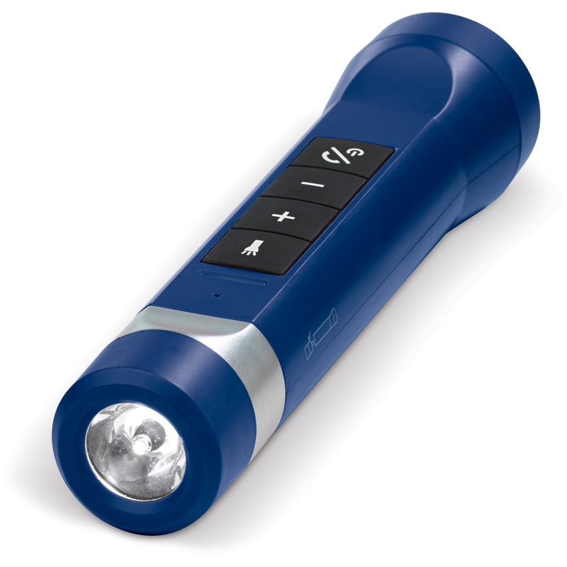 TOPPOINT Powerbank Lautsprecher Taschenlampe 2200 mAh Blau