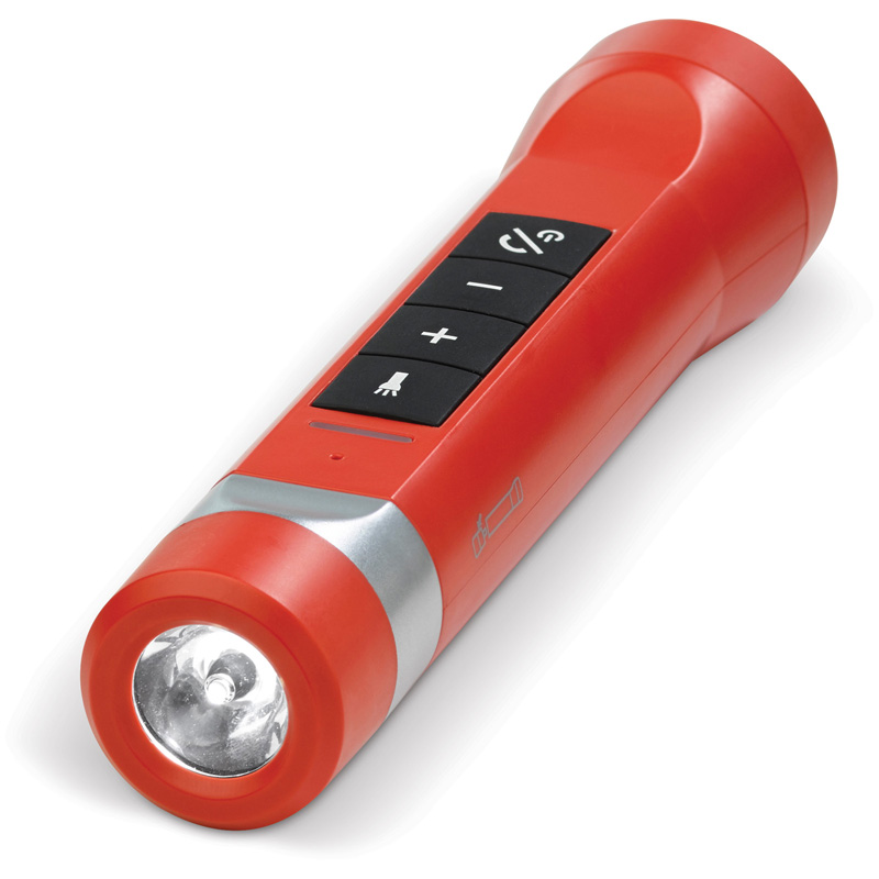 TOPPOINT Powerbank Lautsprecher Taschenlampe 2200 mAh Rot