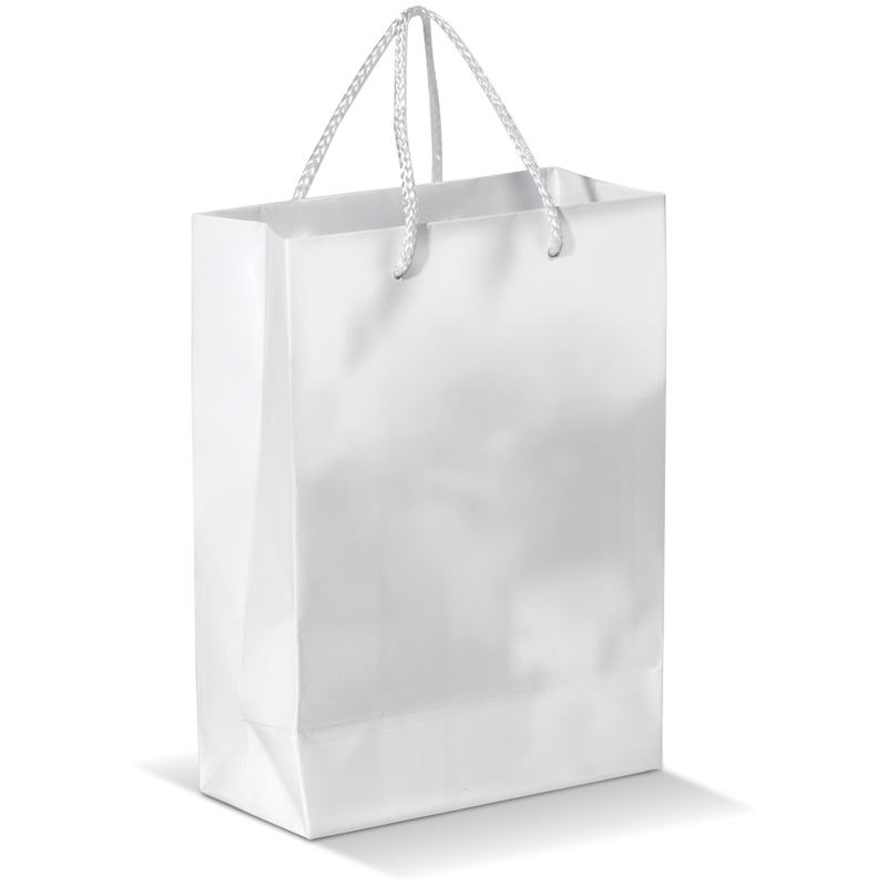 TOPPOINT Laminierte Papiertasche, klein Weiss