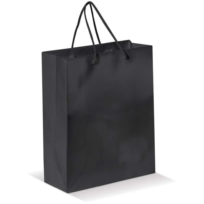 TOPPOINT Laminierte Papiertasche, mittel Schwarz