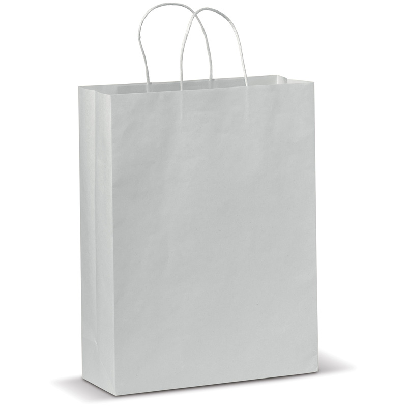 TOPPOINT Große Papiertasche im Eco Look Weiss