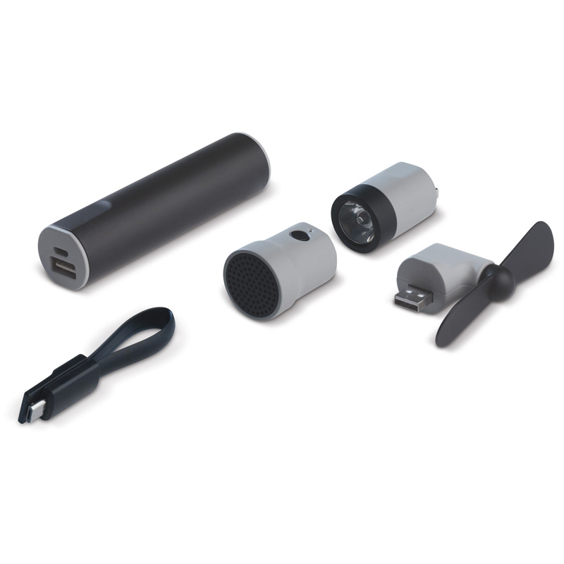 TOPPOINT Power Travel Set 2200mAh Schwarz / Grau