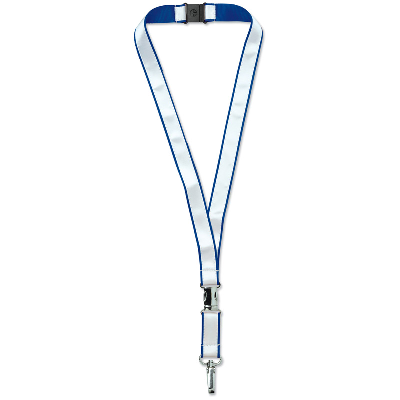 TOPPOINT Lanyard Polyester/Satin Dunkelblau / Weiss