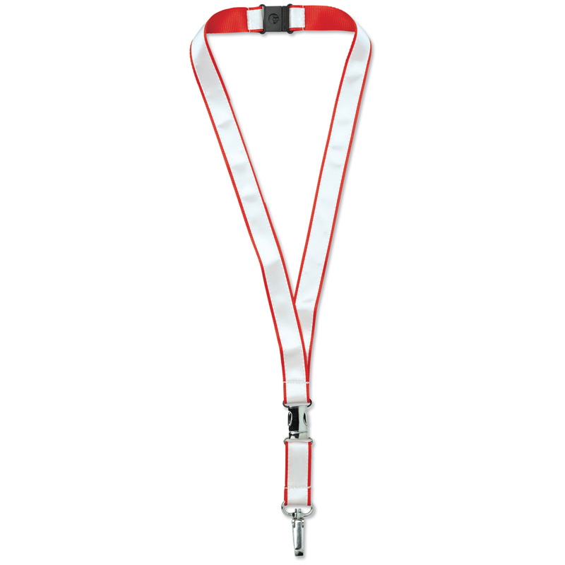 TOPPOINT Lanyard Polyester/Satin Rot / Weiss