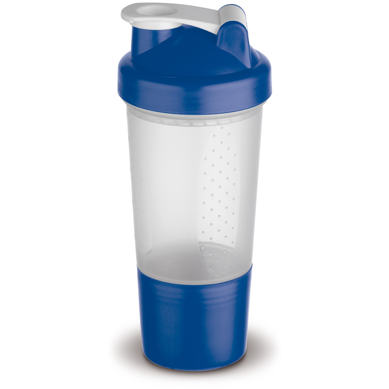 TOPPOINT Shaker 500ml mit Aufbewahrungsfach Transparent Blau