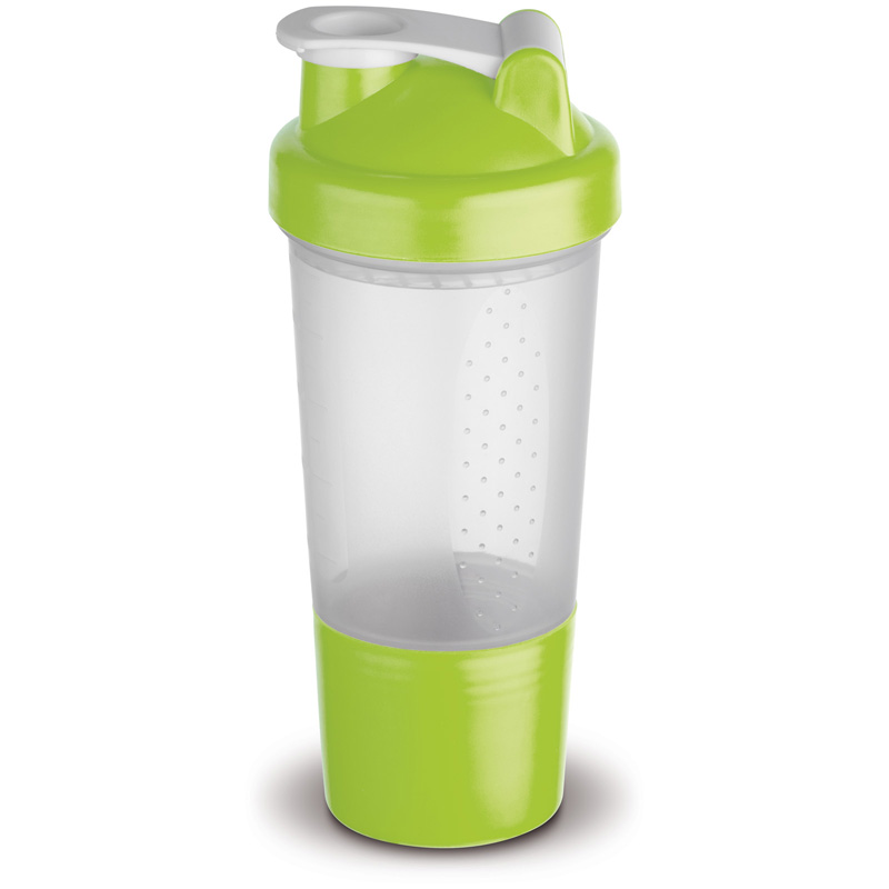 TOPPOINT Shaker 500ml mit Aufbewahrungsfach Transparente Hellgrün